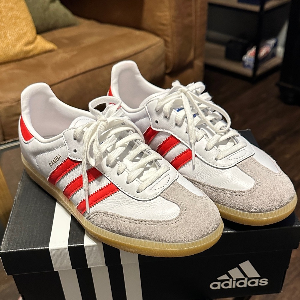 Adidas Samba White/Red Sneakers 😍😍
